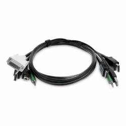 StarTech.com 6ft [1.8m] Dual-Display KVM Cable, HDMI and DisplayPort to DVI and DP, USB 2.0, 3.5mm, Universal Combo Cable for KVM Switches, TAA 