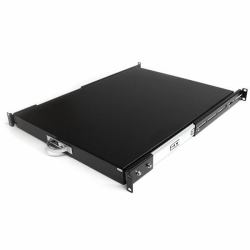 StarTech.com 1U Sliding Server Rack Mount Keyboard Shelf Tray, 55lbs [25Kg], 22in [55cm] Deep Steel Pull Out Drawer for 19" AV, Network Equipment Rack 