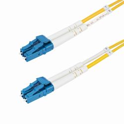 StarTech.com 15m [49.2ft] LC to LC [UPC] OS2 Single Mode Duplex Fiber Optic Cable, 9/125µm, 100G, Bend Insensitive, Low Insertion Loss - LSZH Fiber Jumper Cord 