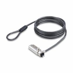 StarTech.com Slim Lock Noble Wedge® Slot Compatible, 5ft [1.5m] Locking Cable, Anti-Theft Security For Laptop/Notebook, Cut-Resistant Steel Cable, Combo Lock, TAA 