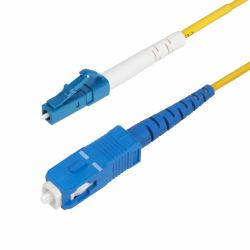 StarTech.com 15m [49.2ft] LC to SC [UPC] OS2 Single Mode Simplex Fiber Optic Cable, 9/125µm, 40G/100G, Bend Insensitive, Low Insertion Loss, LSZH Fiber Jumper Cord 