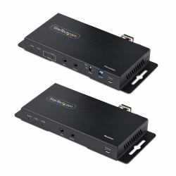 StarTech.com 4K HDMI over Fiber Extender Kit, 4K 60Hz up to 3300ft/1km [Single Mode] or 1000ft/300m [Multimode] LC Fiber Optic, HDR, HDCP, 3.5mm Audio/RS232/IR Extender, Transmitter and Receiver Kit 