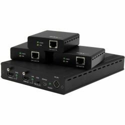 StarTech.com 3-Port HDBaseT Extender Kit with 3 Receivers - 1x3 HDMI over CAT5e Splitter - Up to 4K 