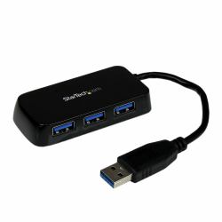 StarTech.com Portable 4 Port SuperSpeed Mini USB 3.0 Hub - 5Gbps - Black - TAA 