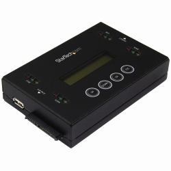 StarTech.com 1:1 Standalone Hard Drive and USB Flash Disk Duplicator and Eraser, USB Thumb Drive and SATA HDD/SSD Disk Cloner and Eraser, Hardrive Copier/Sanitizer/Wiper, LCD display, TAA 