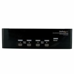StarTech.com 4 Port DVI VGA Dual Monitor KVM Switch USB with Audio & USB 2.0 Hub - TAA 