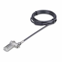 StarTech.com Universal Laptop Cable Lock 6.6ft [2m], Serialized Security Cable for Notebook, Compatible w/Noble Wedge®/Nano/K-Slot; Keyless Combination Cable, TAA 