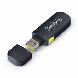 StarTech.com USB-A Port Blocker Key with 4x Latching USB-A Dust Cover Plugs, Snap-In Reusable Port Protectors for Laptops & Computers 