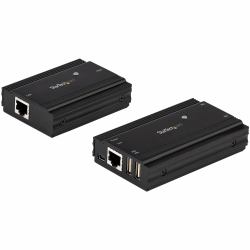 StarTech.com 4-Port USB 2.0 Extender Hub over Single CAT5e/CAT6 Ethernet Cable [RJ45] - 330ft [100m] - USB Extender Hub Adapter Kit - Metal Housing - Externally Powered - 480 Mbps - TAA 
