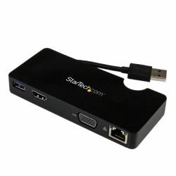 StarTech.com Travel Docking Station for Laptops - HDMI or VGA - USB 3.0 