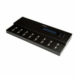 StarTech.com Standalone 1 to 15 USB Thumb Drive Duplicator and Eraser, Multiple USB Flash Drive Copier, System and File and Whole-Drive Copy at 1.5 GB/min, Single and 3-Pass Erase, LCD Display - TAA 