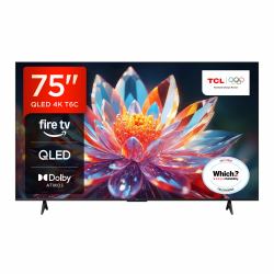 TCL T6C -UK 75 inch QLED 4K HDR 10+ Dolby Vision & Atmos Smart Fire TV 
