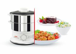 Tefal VC1451 steam cooker 2 basket[s] Countertop Stainless steel, White 