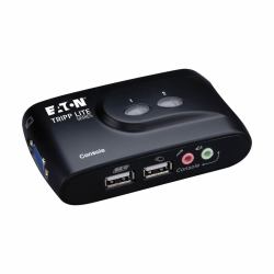 Tripp Lite B004-VUA2-K-R 2-Port Compact USB KVM Switch with Audio and Cable 