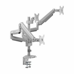 Tripp Lite DDR1730TAL Triple-Display Gas-Spring Flex-Arm Desktop Clamp and Grommet for 17” to 30” Flat-Screen Displays - USB and Audio Ports, Aluminum 