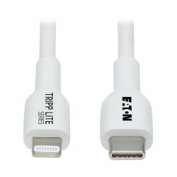 Tripp Lite M102AB-01M-WH Safe-IT USB-C to Lightning Sync/Charge Antibacterial Cable [M/M], MFi Certified, White, 1 m [3.3 ft.] 