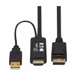 Tripp Lite P567-01M HDMI to DisplayPort Active Adapter Cable [M/M] - 4K, USB Power, Black, 1 m [3.3 ft.] 