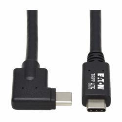 Tripp Lite U420-01M-G25ARA USB-C Cable [M/M] - USB 3.2 Gen 2 [10 Gbps], 5A [100W] Rating, Thunderbolt 3 Compatible, Right-Angle Plug, 1 m [3.3 ft.] 