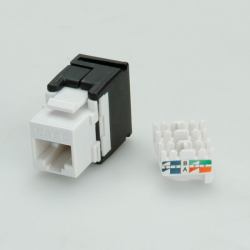 VALUE Keystone Jack, Cat.6, RJ-45, unshielded, 180°, toolless white 