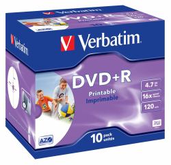 Verbatim DVD+R Wide Inkjet Printable ID Brand 