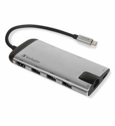 Verbatim 49142 laptop dock/port replicator USB 3.2 Gen 1 [3.1 Gen 1] Type-C Black, Silver 