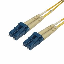 Videk 9/125 OS1/OS2 LC to LC Duplex Fibre Optic Patch Cable Yellow 1Mtr 