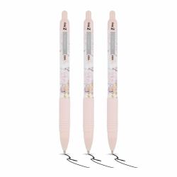 Zebra Z-GRIP Smooth Glam Black Ink Ballpoint Pens Pink Marble Pack of 3 - WHILE STOCK LASTS