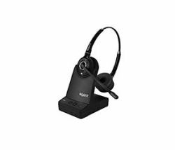 Agent AW60 Binaural Headset Wireless Head-band Office/Call center Black 
