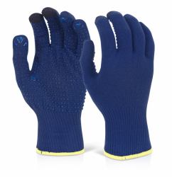 Beeswift Touch Screen Knitted Glove Blue Large Blue 2XL [Box of 10]