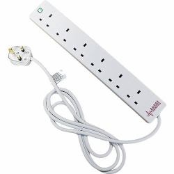 cablenet CNL 6W UK 13A SURGE PROTECT Wh 2M Lead
