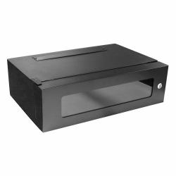 Cablenet 3u x 450mm Deep Lockable Wall Rack 19inch Black Glass Door 