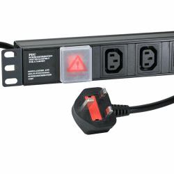 Cablenet 6 Way IEC - C13 Horizontal 1u PDU with UK 3m Feed 