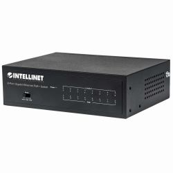 Intellinet 8-Port Gigabit Ethernet PoE+ Switch, IEEE 802.3at/af Power over Ethernet [PoE+/PoE]-ko...