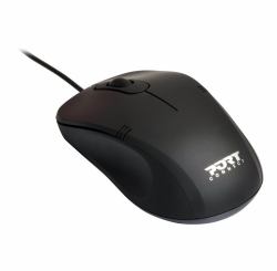 Port Designs Port 3 Button USB mouse with scroll wheel; 1000 DPI optical sensor and ambidextrous ...