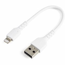 StarTech.com 6 inch [15cm] Durable White USB-A to Lightning Cable - Heavy Duty Rugged Aramid Fibe...