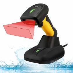 Adesso NuScan 5200TR - 2.4GHz RF Wireless Antimicrobial &amp; Waterproof 2D Barcode Scanner 