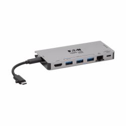 Eaton Tripp Lite U442-DOCK5D-GY USB-C Dock - 4K HDMI, USB 3.x [5Gbps], USB-A/C Hub Ports, GbE, Me...