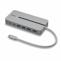 Lindy DST-Mx Duo USB-C Laptop/MacBook Mini Docking Station with Dual Display [4K] and 100W Pass-T...