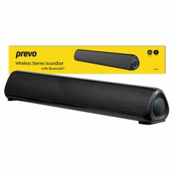 prevo MS03 Wireless Stereo Soundbar with Bluetooth, USB & SD, Space-Saving Wireless Speaker for T...
