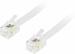 Deltaco DEL-155 telephone cable 3 m White 