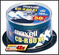 Maxell CD-R 80min 700MB spindle 50pk 48x 50 Stück[e] 