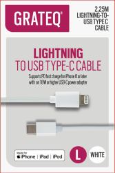 grateq 85011PD Lightning-Kabel 2,25 m Weiß 