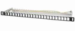 Intellinet 19" 24-Port Shielded Blank Patch Panel, 0.5U, Unloaded 19-inch Rackmount Keystone Pane...