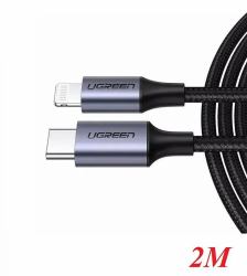 ugreen 60761 mobile phone cable Black 2 m USB C Lightning 