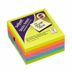 Snopake FSC Sticky Note Cube Neon 450 Sheet Cube- 1 Cube