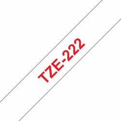 Brother TZE-222 Etiketten erstellendes Band Rot aud Weiss 