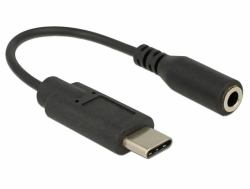 DeLOCK 65842 câble de téléphone portable Noir 0,14 m USB C 3,5mm 