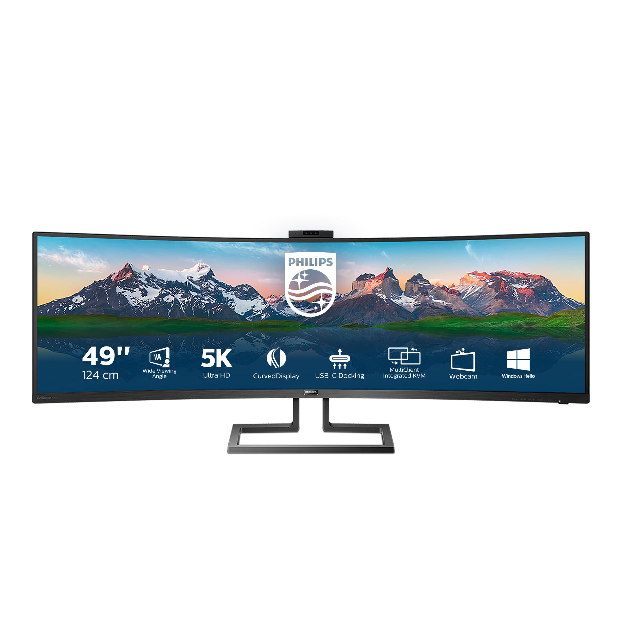 Philips P Line 32:9 SuperWide curved LCD display 499P9H/00 (49 5120x1440 ULTRAWIDE USB-C - 48,8, 5120x1440, VA, Curved, - H/A 130 MM, USB-C DOCKING DISPLAY, WEB CAM, P-LINE - Warranty: 36M)