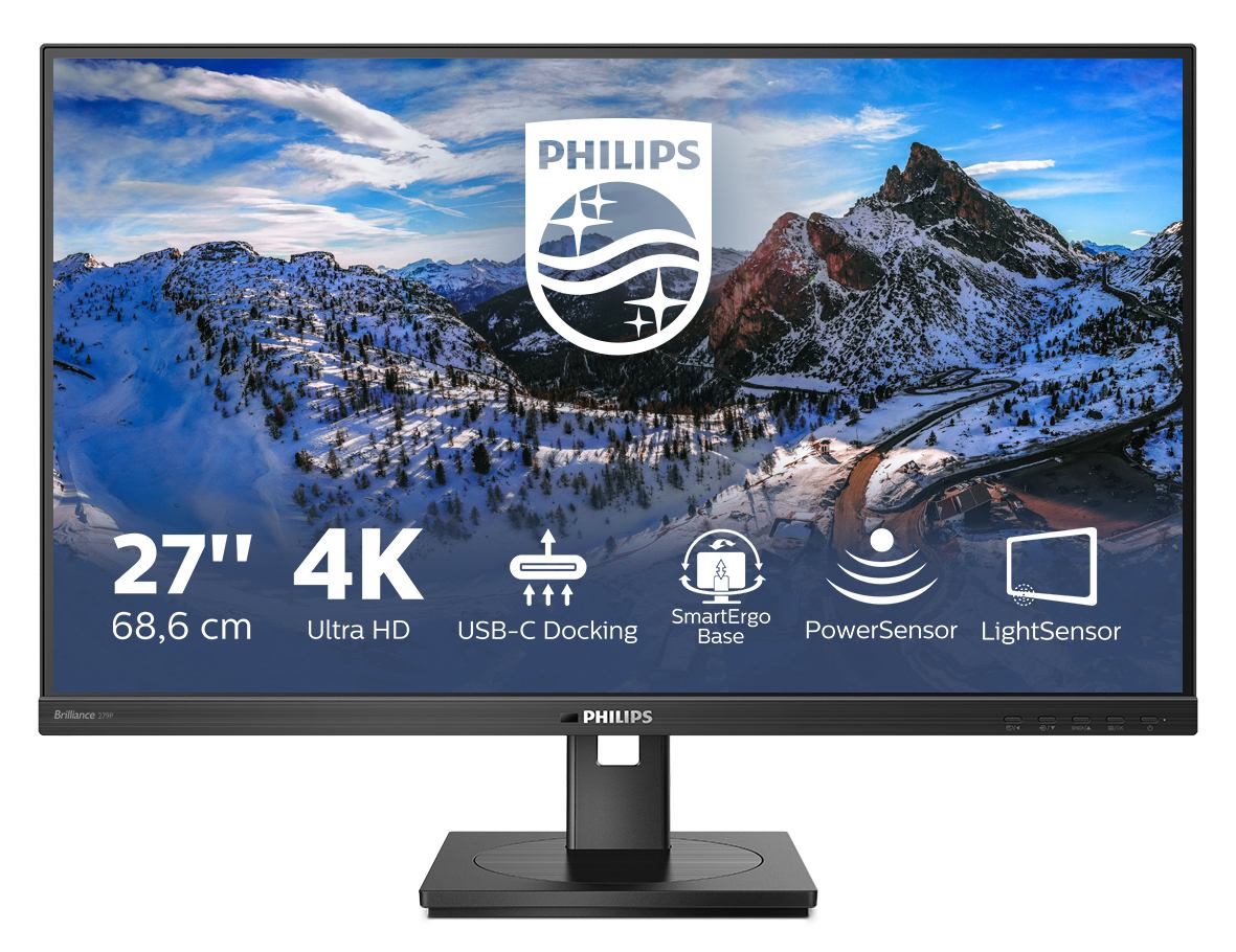 Philips 279P1/00 computer monitor 68.6 cm [27] 3840 x 2160 pixels 4K Ultra HD LED Black (279P1 27IN 68.58CM IPS - 3840X2460 4MS 16.9)