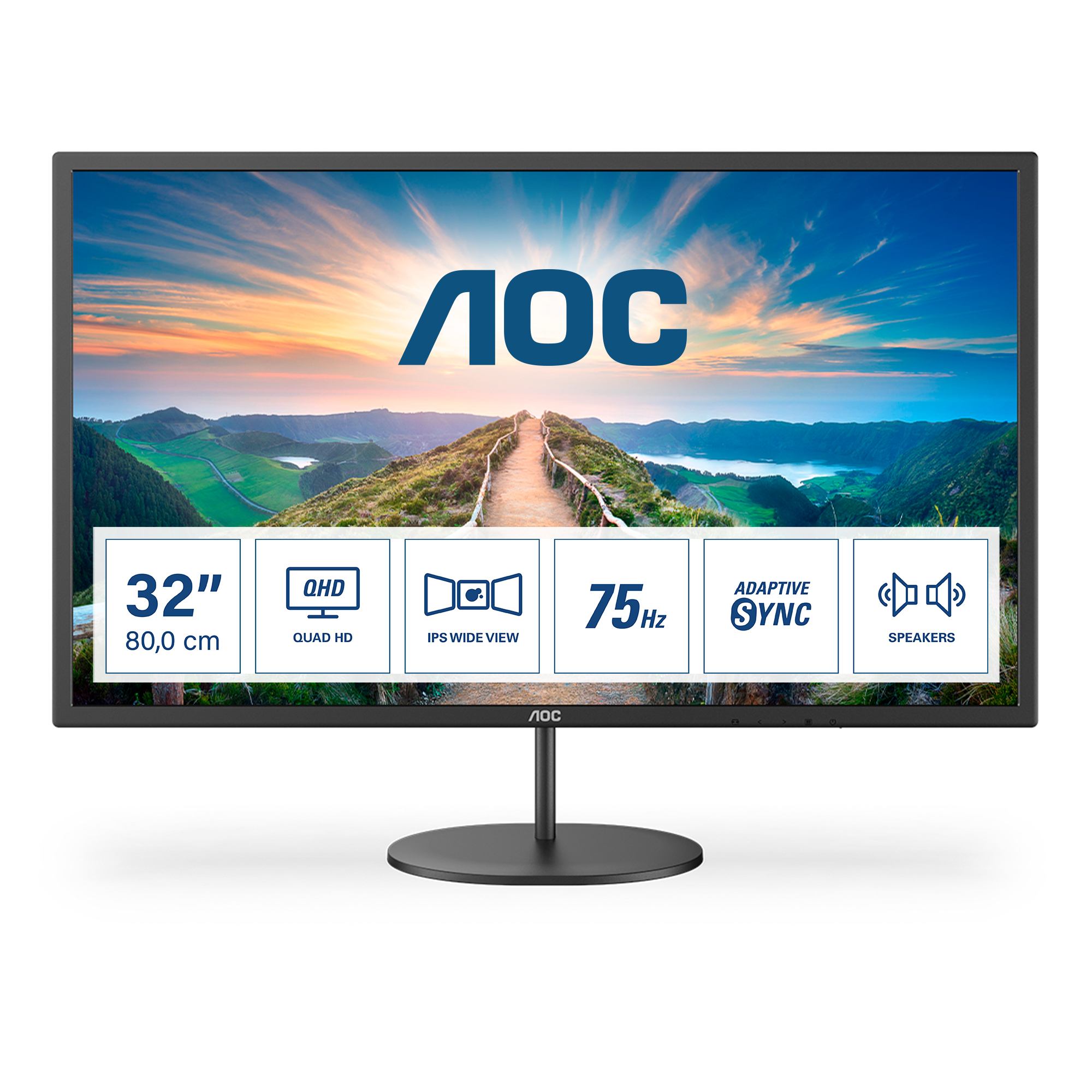 AOC V4 Q32V4 computer monitor 80 cm [31.5] 2560 x 1440 pixels 2K Ultra HD LED Black (AOC Q32V4 - WLED 32 IPS 4ms)